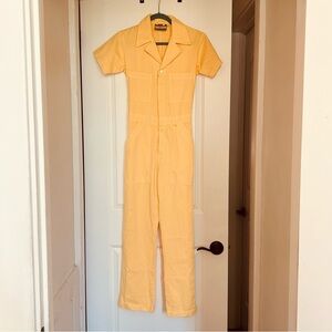 Big Bud Press Pale Yellow Short-Sleeve Utility Jumpsuit